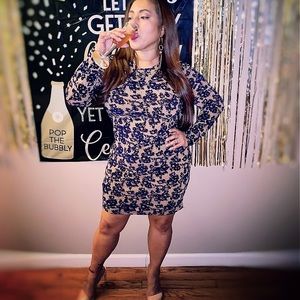 Navy and Nude Mini dress
